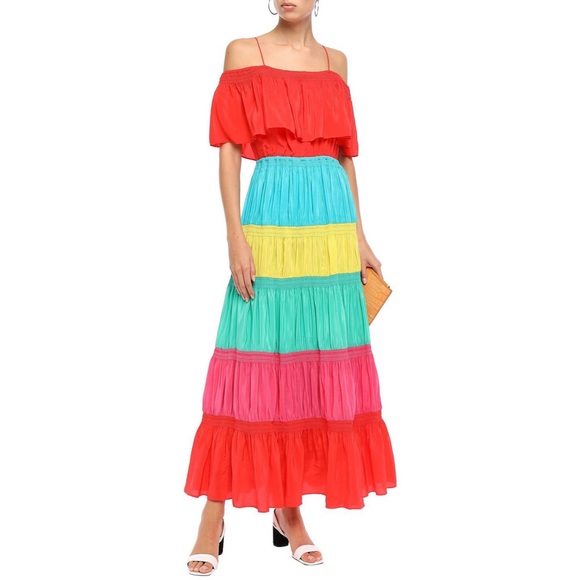 ALICE + OLIVIA off shoulder color block maxi dress - Picture 3 of 11